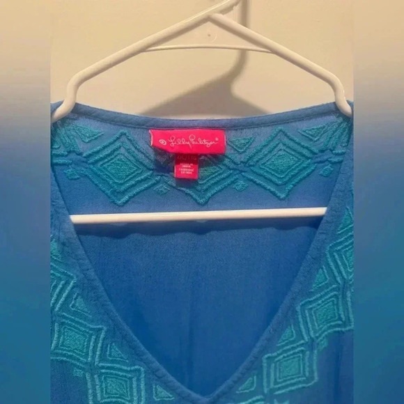Lilly Pulitzer for Target Blue Embroidered Tunic Top Women's Size XXL - Picture 6 of 8